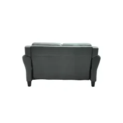 Outlet Kirklands Home Dark Kelly Microfiber Rolled Arm Loveseat Gray
