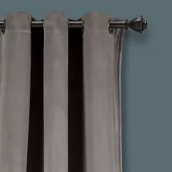 Kirklands Home Dark Prima Velvet Curtain Panel Set, 108 in. Gray
