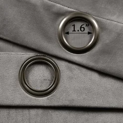 Kirklands Home Dark Prima Velvet Curtain Panel Set, 108 in. Gray