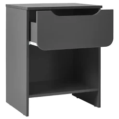 Clearance Kirklands Home Dark Stanley Single Drawer Nightstand Gray