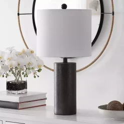 Hot Kirklands Home Dark Gray Textured Nori Table Lamp White