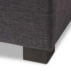 New Kirklands Home Dark Tufted Contemporary Storage Bench Gray
