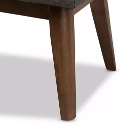 Sale Kirklands Home Dark Tufted Walnut Wood Bench Gray