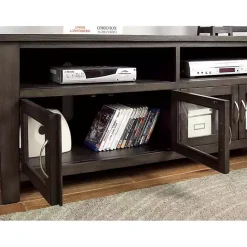Outlet Kirklands Home Dark Wood 4-Door Media Cabinet Gray