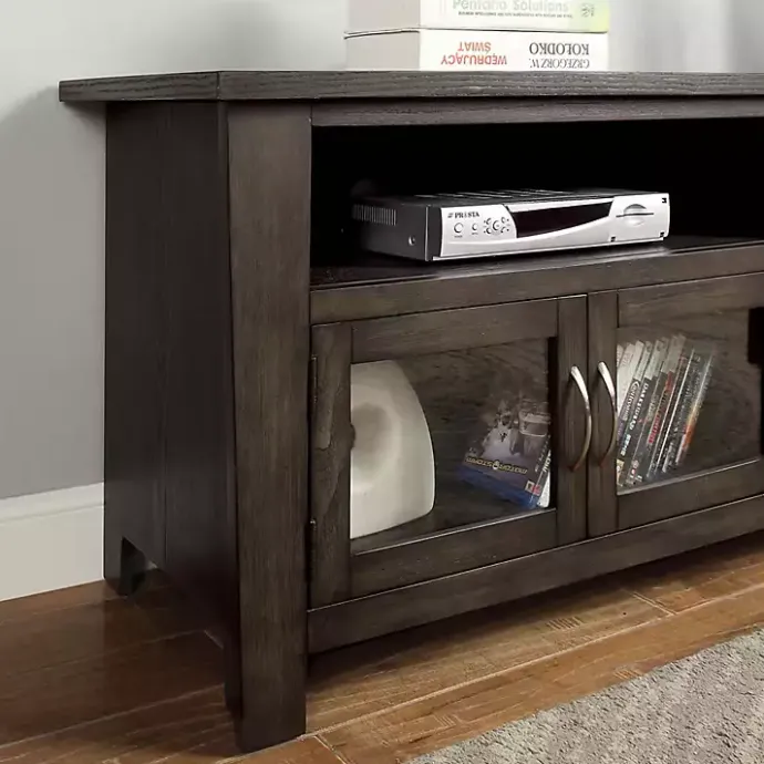 Outlet Kirklands Home Dark Wood 4-Door Media Cabinet Gray