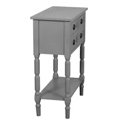 Sale Kirklands Home Dark Wood 4-Drawer Barrett Console Table Gray