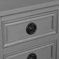 Sale Kirklands Home Dark Wood 4-Drawer Barrett Console Table Gray
