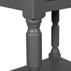 Sale Kirklands Home Dark Wood 4-Drawer Barrett Console Table Gray