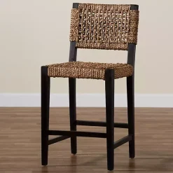 Online Kirklands Home Dark Mahogany Lattice Counter Stool Brown