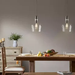 Best Kirklands Home Dark Metal Glass Avalon Pendant Light Gray