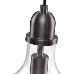 Best Kirklands Home Dark Metal Glass Avalon Pendant Light Gray