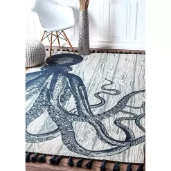 Clearance Kirklands Home Dark Octopus Thomas Paul Area Rug, 5x8 Blue