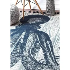 Clearance Kirklands Home Dark Octopus Thomas Paul Area Rug, 5x8 Blue