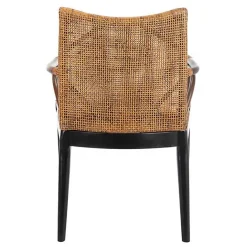 Best Kirklands Home Dark Rattan and Mahogany Gianni Accent Chair Brown