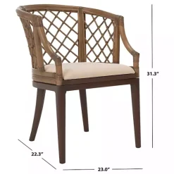 Outlet Kirklands Home Dark Rattan Curved Back Carlotta Accent Chair Brown