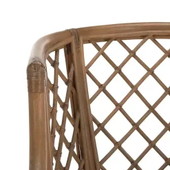Outlet Kirklands Home Dark Rattan Curved Back Carlotta Accent Chair Brown