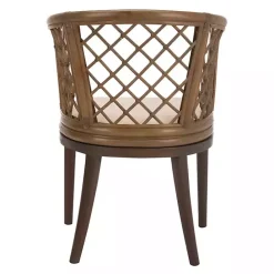 Outlet Kirklands Home Dark Rattan Curved Back Carlotta Accent Chair Brown