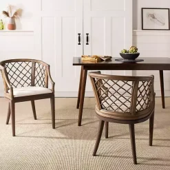 Outlet Kirklands Home Dark Rattan Curved Back Carlotta Accent Chair Brown