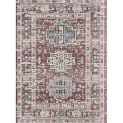 Kirklands Home Dark Terra Cotta Borde Area Rug, 8x10 Red