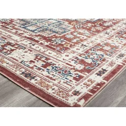 Kirklands Home Dark Terra Cotta Borde Area Rug, 8x10 Red