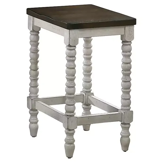 Online Kirklands Home Dark Walnut & White Wood Ema 2-pc. Counter Stools Brown