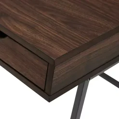 Kirklands Home Dark Walnut Angled 3-Drawer Desk