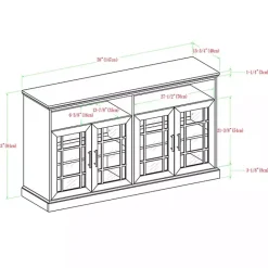 Kirklands Home Dark Walnut Glass Door Classic TV Stand Brown