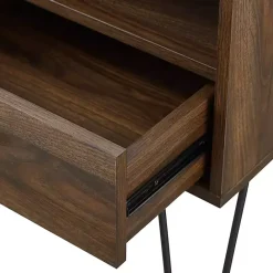 Best Kirklands Home Dark Walnut Modern Farmhouse Side Table Brown