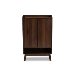 Outlet Kirklands Home Dark Walnut 5-Shelf Wooden Shoe Cabinet Brown