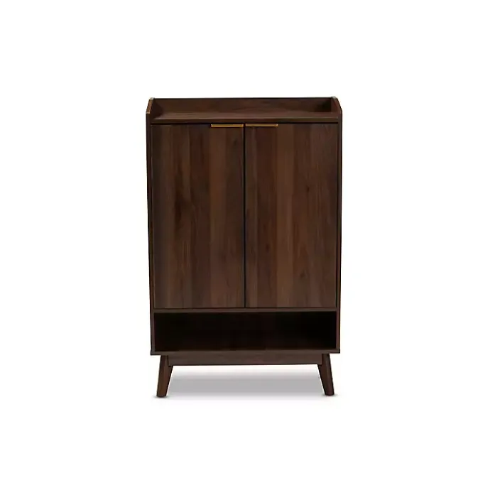 Outlet Kirklands Home Dark Walnut 5-Shelf Wooden Shoe Cabinet Brown