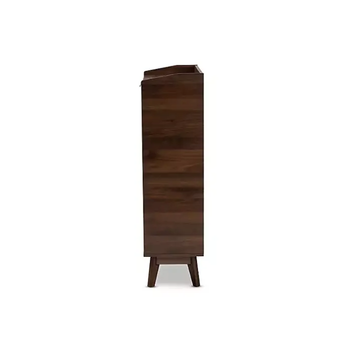 Outlet Kirklands Home Dark Walnut 5-Shelf Wooden Shoe Cabinet Brown