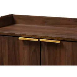 Outlet Kirklands Home Dark Walnut 5-Shelf Wooden Shoe Cabinet Brown
