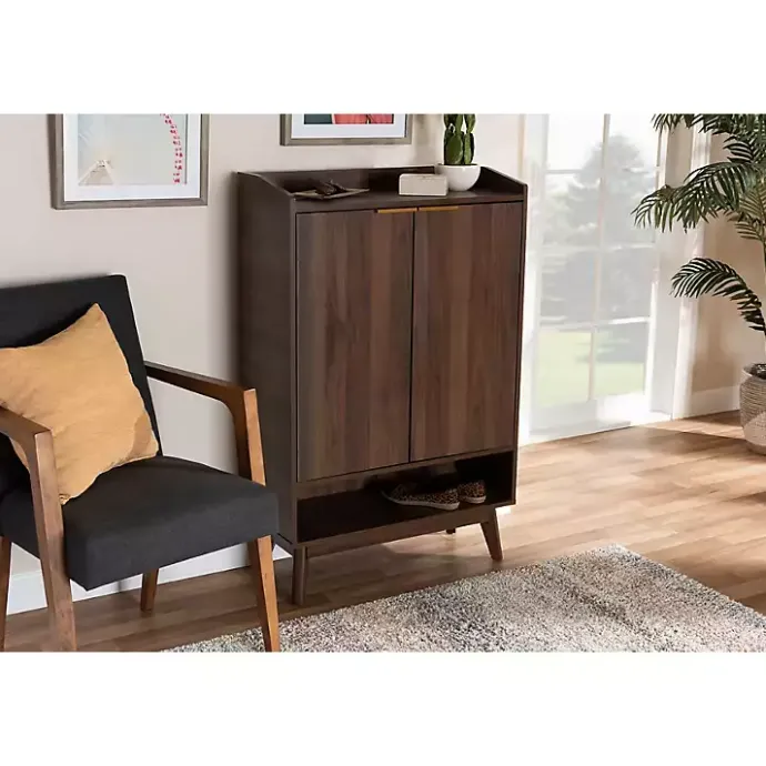 Outlet Kirklands Home Dark Walnut 5-Shelf Wooden Shoe Cabinet Brown