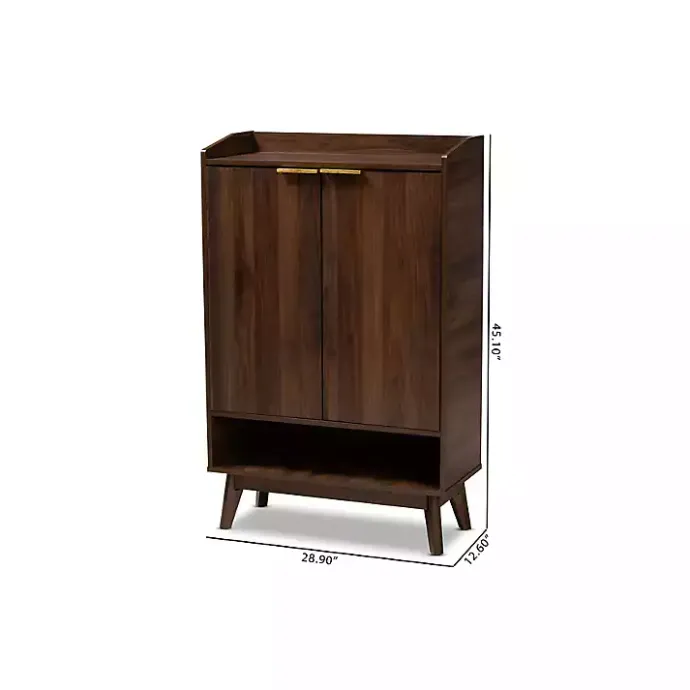 Outlet Kirklands Home Dark Walnut 5-Shelf Wooden Shoe Cabinet Brown