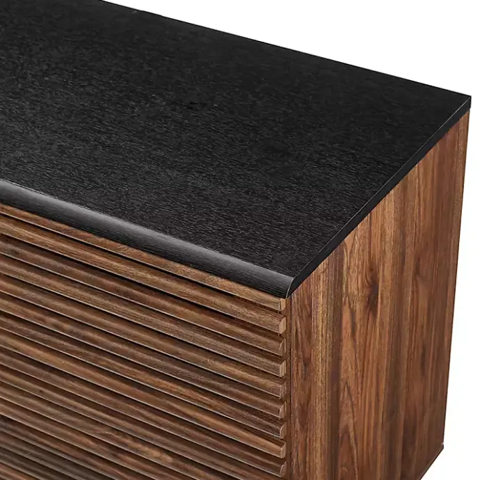 Online Kirklands Home Dark Walnut Slatted 4-Drawer Cabinet Brown