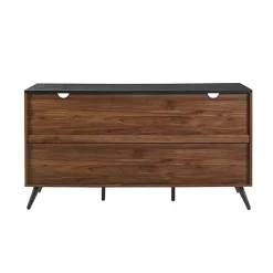 Online Kirklands Home Dark Walnut Slatted 4-Drawer Cabinet Brown