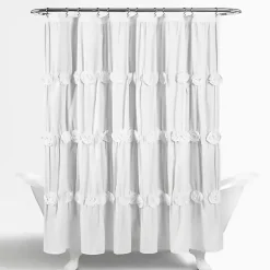 Clearance Kirklands Home Darla Floral Shower Curtain White
