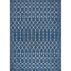 New Kirklands Home Davon Blue Moroccan Trellis Outdoor Rug, 5x8