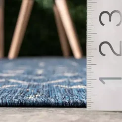 New Kirklands Home Davon Blue Moroccan Trellis Outdoor Rug, 5x8