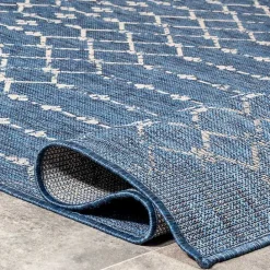 Clearance Kirklands Home Davon Blue Moroccan Trellis Outdoor Rug, 8x10