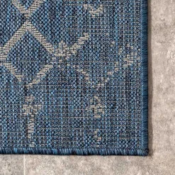 Clearance Kirklands Home Davon Blue Moroccan Trellis Outdoor Rug, 8x10