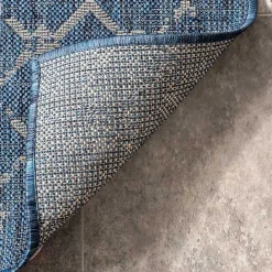 Clearance Kirklands Home Davon Blue Moroccan Trellis Outdoor Rug, 8x10