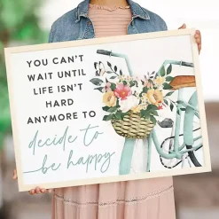 Online Kirklands Home Decide to Be Happy Framed Wall Plaque