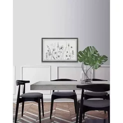 Hot Kirklands Home Deckled Gray Flower Fields Framed Art Print