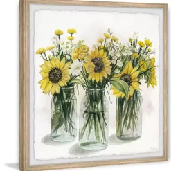 Best Kirklands Home Deckled Sunflower Trio Framed Art Print