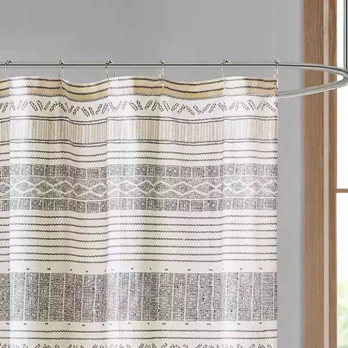 Sale Kirklands Home Decorative Stripe Tassel Shower Curtain