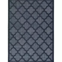 Kirklands Home Deep Navy Trellis Outdoor Area Rug, 4x6