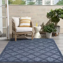 Kirklands Home Deep Navy Trellis Outdoor Area Rug, 4x6