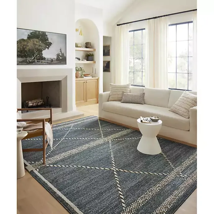 Discount Kirklands Home Denim Asymmetrical Tufted Area Rug, 7x10 Blue