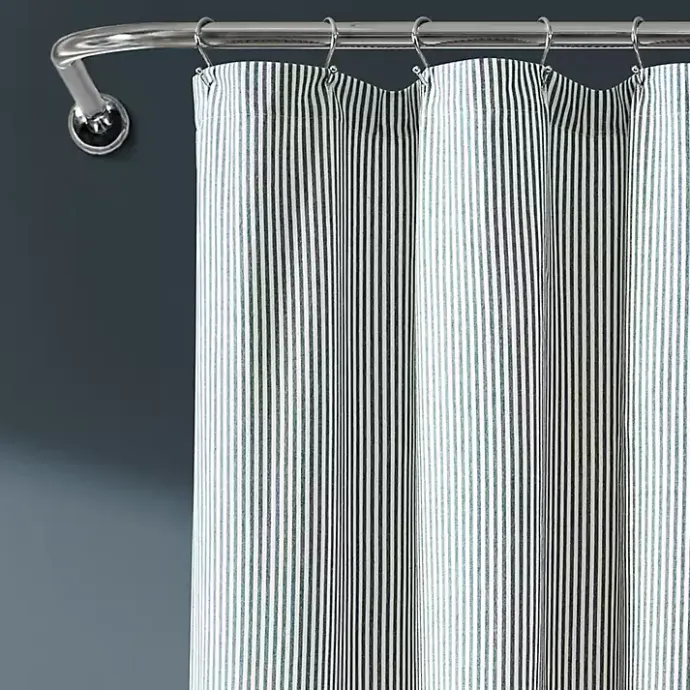 Outlet Kirklands Home Denim Vintage Stripe Shower Curtain Blue